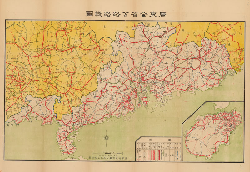 广东省高速公路地图插画